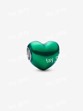 Pandora Metallic Green Heart Charm